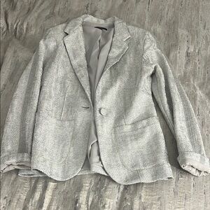 DREW Silver Textured Women's-Style Blazer
